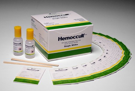 Rapid Test Kit Hemoccult® Single Slides Colorectal Cancer Screening Fecal Occult Blood Test (FOBT) Stool Sample 100 Tests by Hemocue, Inc.  ID 60151A